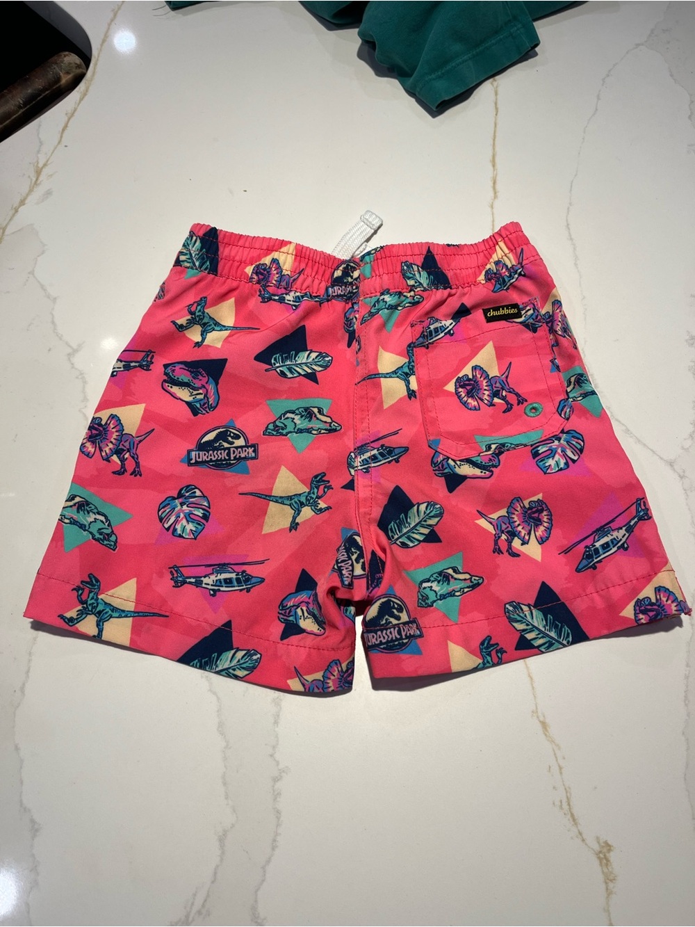 Chubbies Jurassic Park Print Toddler Swim Shorts and Matching Rash Guard 2T - Picture 3 of 8